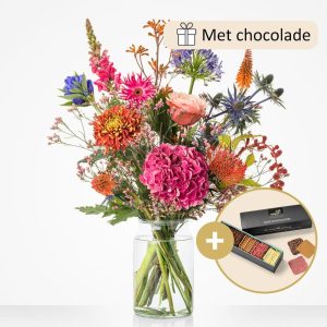 cadeauset uitzinnig met chocolade