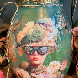 ML designvaas large ( niet voor versebloemen! ) zijdebloemen zijn prachtig